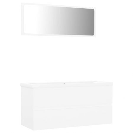 Set mobilier de baie, alb, 100 x 38.5 x 45 cm