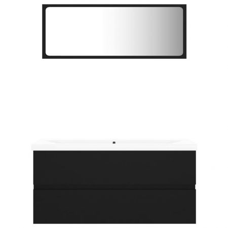 Set mobilier de baie, negru, 100 x 38.5 x 45 cm