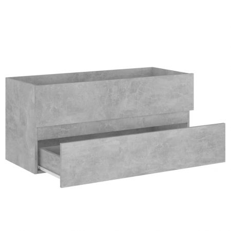 Set mobilier de baie, gri beton, 100 x 38.5 x 45 cm