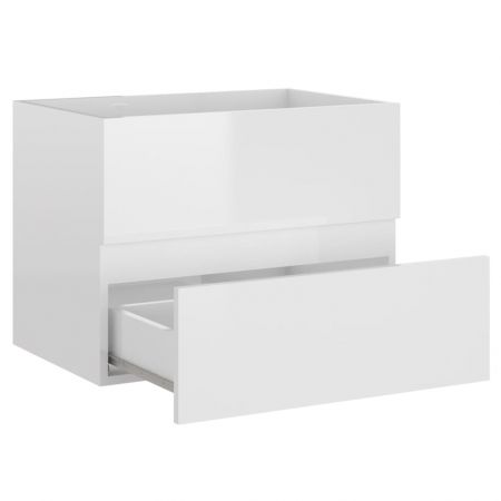 Set mobilier de baie, alb lucios, 60 x 38.5 x 45 cm