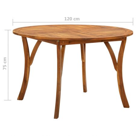 Set de masa pentru gradina, 5 piese, maro, Ø 120 cm