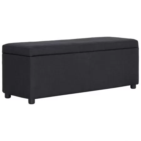  Bancă cu compartiment de depozitare, negru, 116 cm, poliester