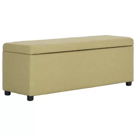  Bancă cu compartiment de depozitare, verde, 116 cm, poliester
