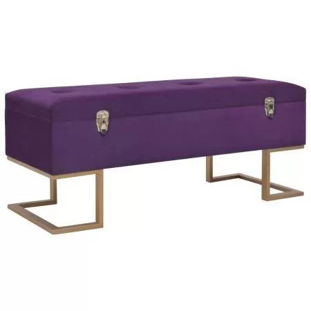  Banchetă cu un compartiment de depozitare violet 105cm catifea