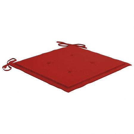 Set 4 bucati scaune de gradina pliabile cu perne, rosu
