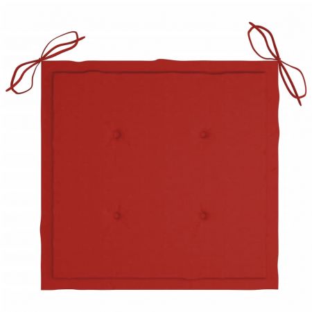 Set 4 bucati scaune de gradina pliabile cu perne, rosu