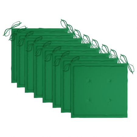 Set 8 bucati scaune pliabile de gradina cu perne, verde