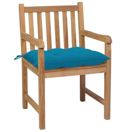 Set 8 bucati scaune de gradina cu perne albastru deschis, albastru deschis
