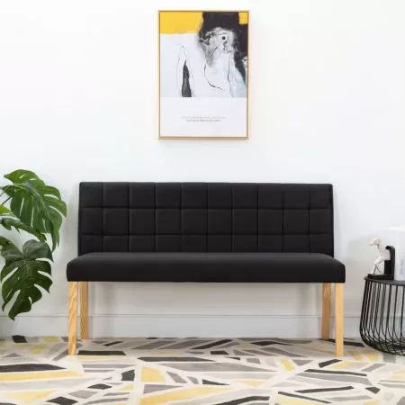  Bancă, negru, 140 cm, catifea