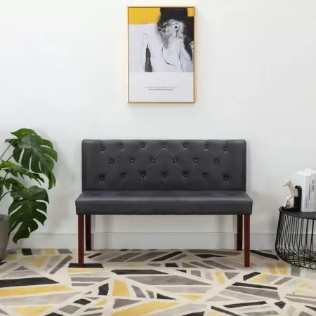  Bancă, gri, 120 cm, velur ecologic