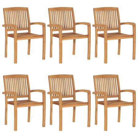 Set 6 bucati scaune de gradina stivuibile cu perne, gri taupe