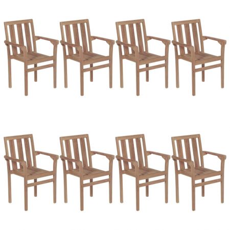 Set 8 bucati scaune de gradina stivuibile cu perne, antracit