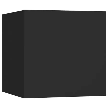 Set 6 bucati set comode tv, negru, 80 x 30 x 30 cm
