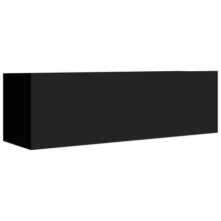 Set 6 bucati set comode tv, negru, 100 x 30 x 30 cm