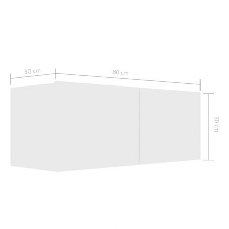 Set dulapuri TV, 4 piese, alb, 80 x 30 x 30 cm