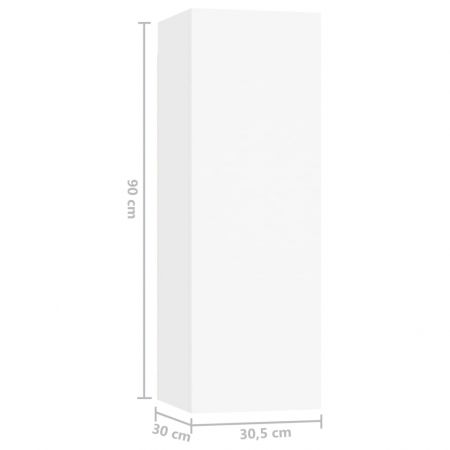 Set dulapuri TV, 3 piese, alb, 60 x 30 x 30 cm