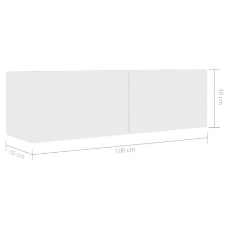 Set dulapuri TV, 4 piese, alb, 30.5 x 30 x 110 cm
