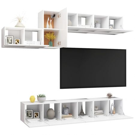 Set dulapuri TV ,7 piese, alb, 60 x 30 x 30 cm