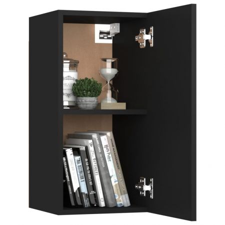Set dulapuri TV, 4 piese, negru, 60 x 30 x 30 cm 