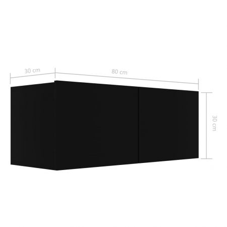Set 4 bucati set comode tv, negru, 80 x 30 x 30 cm