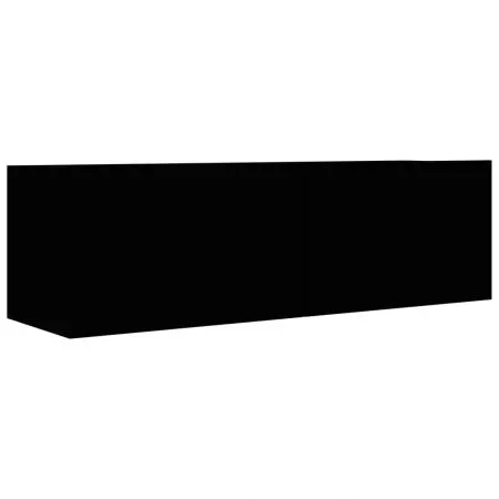 Set dulap TV, 2 piese, negru, 80/100 x 30 x 30 cm