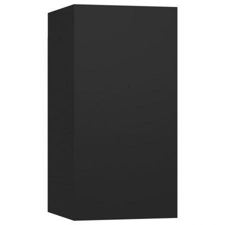 Set dulapuri TV, 7 piese, negru, 60 x 30 x 30 cm