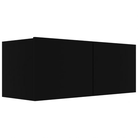 Set comode TV, 4 piese, negru, 80 x 30 x 30 cm