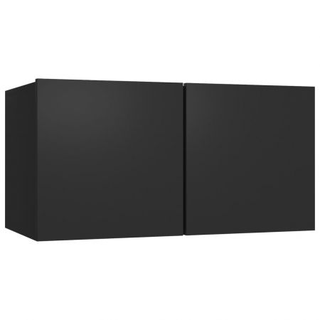 Set dulap TV, 4 piese, negru, 30.5 x 30 x 110 cm
