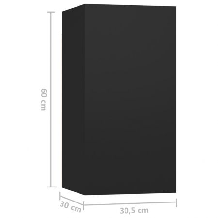 Set dulap TV, 5 piese, negru, 30.5 x 30 x 60 cm