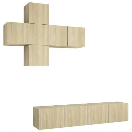 Set de dulapuri TV, 7 piese, stejar sonoma, 60 x 30 x 30 cm