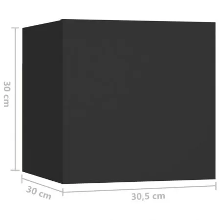 Noptiera, negru, 30 x 30 cm