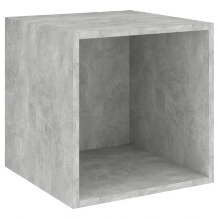 Set dulap TV, 2 piese, gri beton, 37 x 37 x 142.5 cm