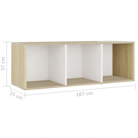 Set de dulapuri TV, 3 piese, alb si stejar sonoma, 72 x 35 x 37 cm