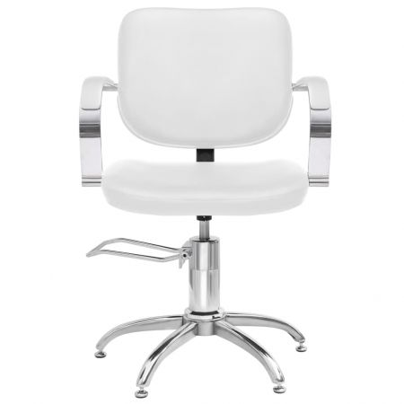 Unitate de șamponare cu scaun alb de salon, piele ecologică, cu lavoar negru