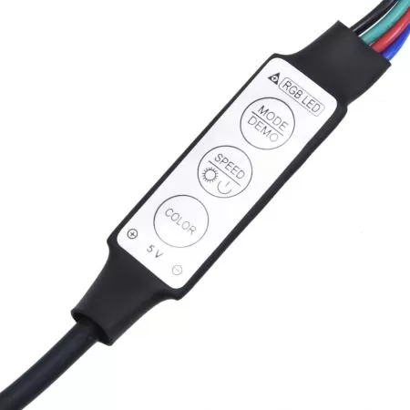 Comoda TV cu lumini LED, gri, 300 x 35 x 40 cm