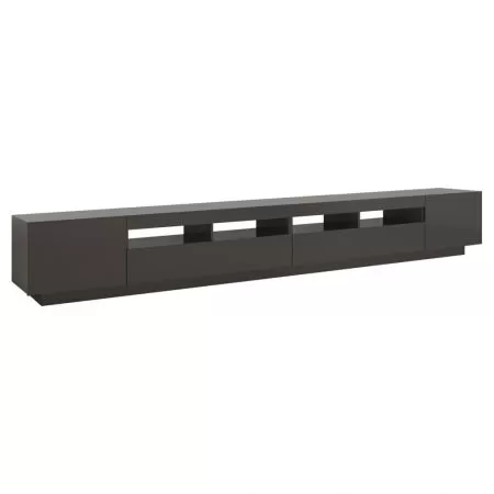 Comoda TV cu lumini LED, gri, 300 x 35 x 40 cm