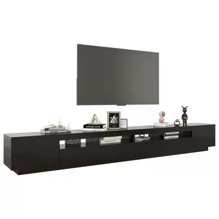 Comoda TV cu lumini LED, negru, 300 x 35 x 40 cm