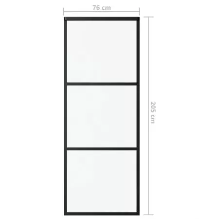 Ușă glisantă cu set feronerie, 76x205 cm, sticlă ESG/aluminiu