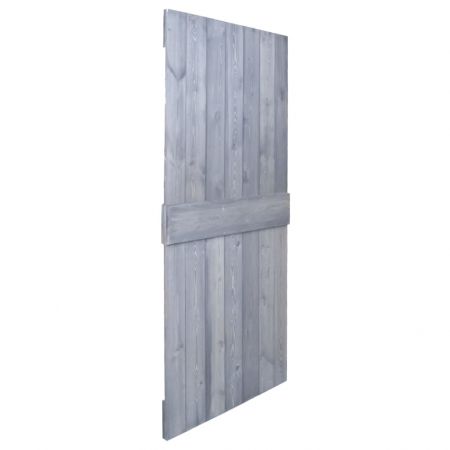 Ușă glisantă cu set feronerie, gri, 100x210 cm, lemn masiv pin