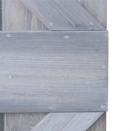 Ușă glisantă cu set feronerie, gri, 100x210 cm, lemn masiv pin