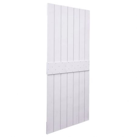 Ușă glisantă cu set feronerie,alb, 90 x 210 cm, lemn masiv de pin