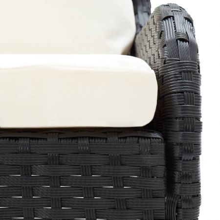 Set 2 bucati canapele de colt pentru gradina, negru, 130 x 62 x 90 cm
