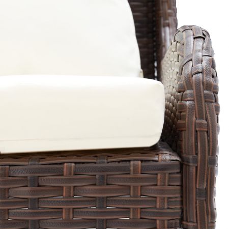 Set 2 bucati canapele de colt pentru gradina, maro, 130 x 62 x 90 cm