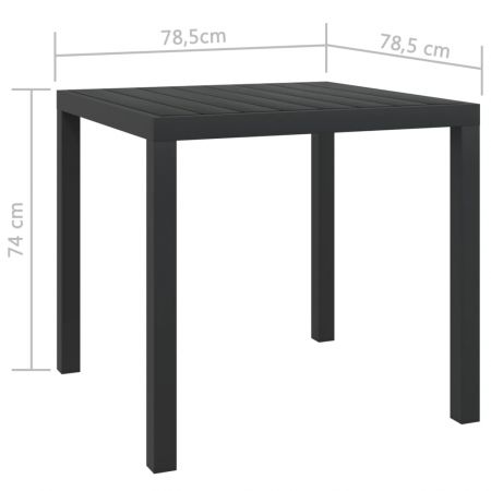 Masa de gradina, negru, 80 x 80 x 74 cm