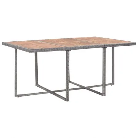 Set mobilier de exterior cu perne, 11 piese, gri si maro