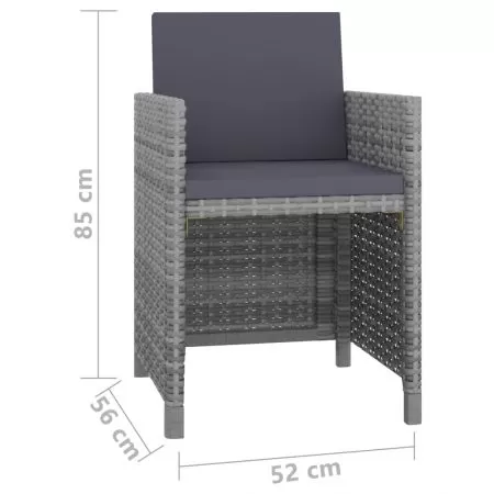 Set mobilier de exterior cu perne 13 piese, antracit