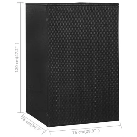 Magazie de pubela, negru, 76 x 78 x 120 cm