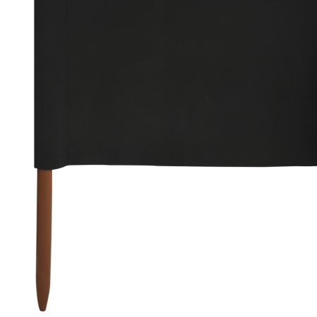 Paravan anti-vant cu 3 panouri, negru, 400 x 80 cm