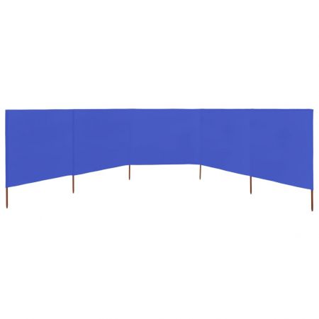 Paravan anti-vant cu 5 panouri, albastru, 600 x 120 cm