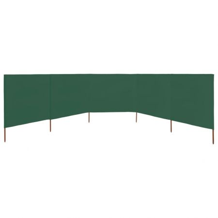 Paravan anti-vant cu 5 panouri, verde, 600 x 160 cm
